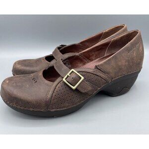 Patagonia Brown Leather Cattail Clog Mary‎ Jane Shoes Womens 9 Casual Neutral